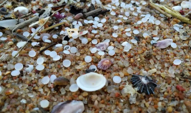 Nurdles on a beach, journal of wild culture, ©2020