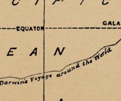 Darwin route to the Galapagos