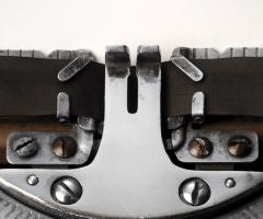 Typewriter, paper and no words (yet)