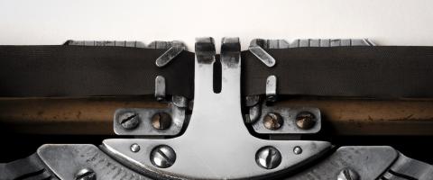 Typewriter, paper and no words (yet)